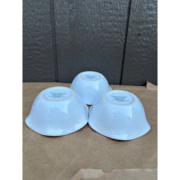 Smuckers Sundae Any Day White Ceramic Ice Cream Dessert Bowls Set Of 3 - Picture 4 of 5